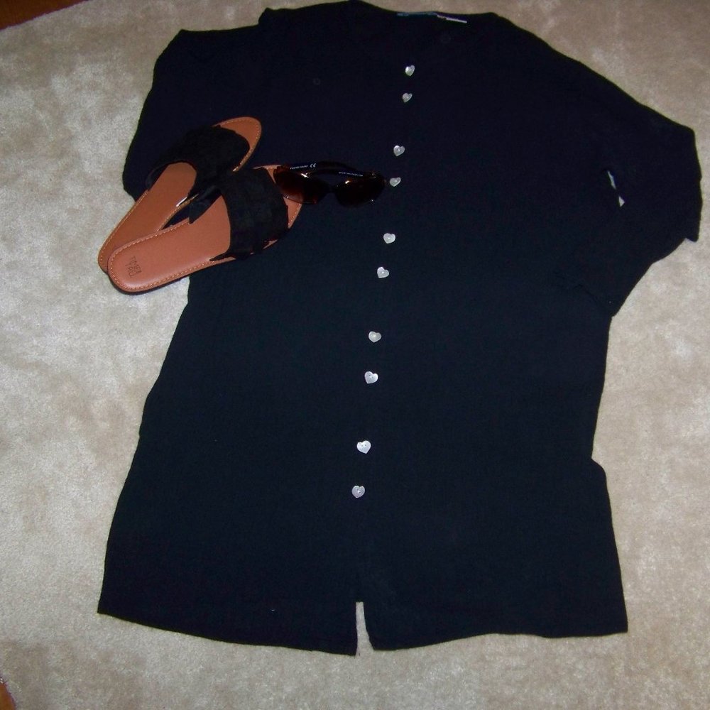 Resorts Plus Black Blouse or Swimsuit Cover Up L